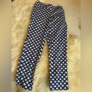 Mud Pie Blue and White Patterned Pants